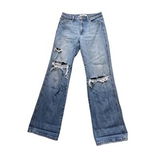 Altar'd State Women Blue Distressed Wide Leg Jeans Size 27